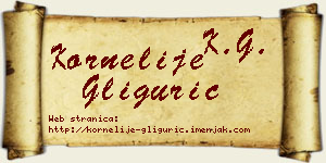 Kornelije Gligurić vizit kartica